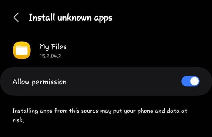 Allow from Source Screenshot